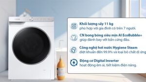 Máy giặt Samsung AI Ecobubble Inverter 11 kg WW11CGP44DSHSV - VIỆT NAM