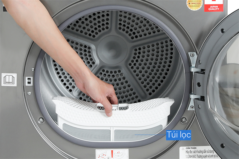 Thiết kế sang trọng và hiện đại của máy sấy Toshiba