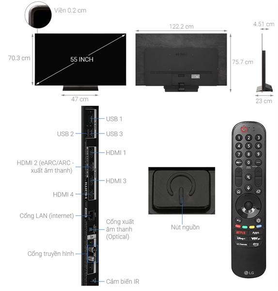 Smart Tivi OLED LG 55C4PSA sự lựa chọn hoàn hảo cho không gian giải trí