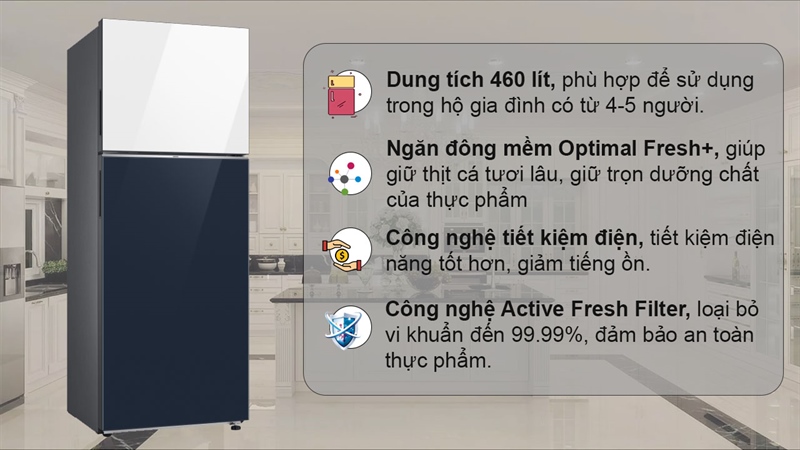 Tủ lạnh Samsung Inverter 460 lít Bespoke RT47CB66868ASV - Thiết kế sang trọng