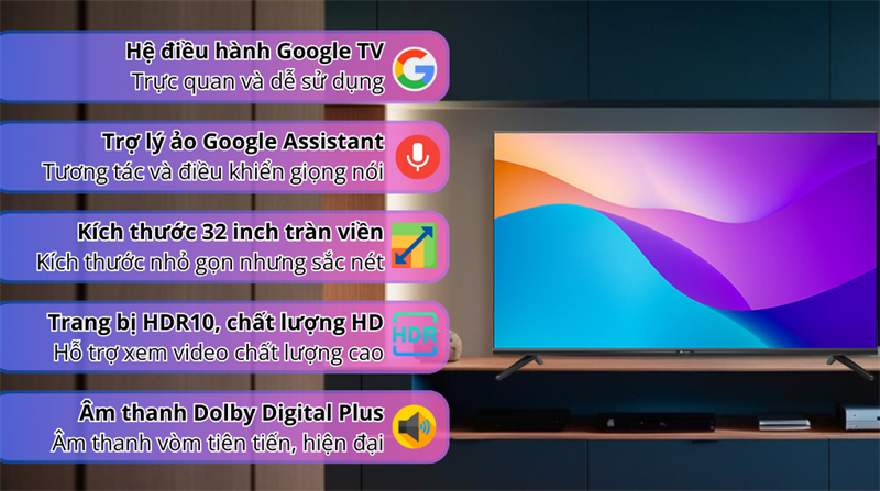 Google Tivi Casper 32HGK610 - Thiết kế hiện đại