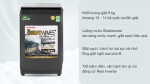 Máy giặt Toshiba Inverter 9 kg AW-DK1000FV(KK) - THÁI LAN
