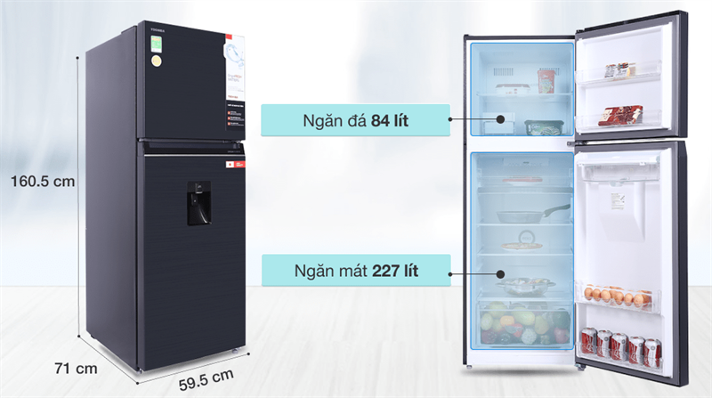 Tủ lạnh Toshiba Inverter 311 lít GR-RT395WE-PMV(06)-MG - Ảnh 2