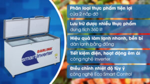 Tủ đông Darling Inverter 360 lít DMF-4799 ASI - Việt Nam (Hàng đặt)