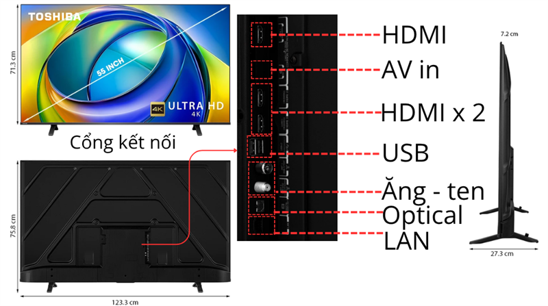 Smart Tivi Toshiba AI 4K 50 Inch 50C350RP 2025 - Hệ điều hành VIDAA U9 mượt mà tiện lợi