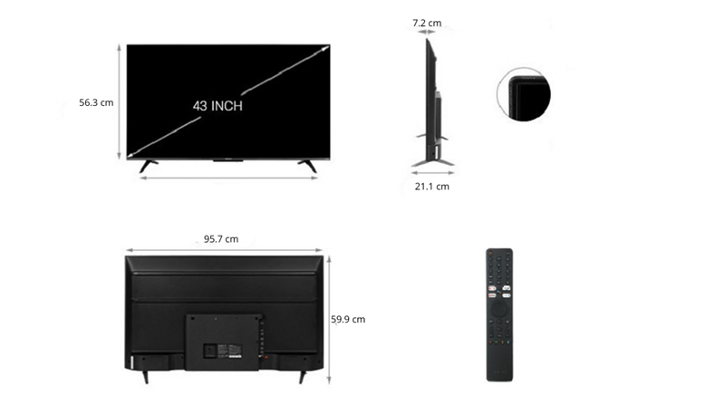 Google Tivi QLED Xiaomi A Pro 4K 43 inch L43MB-APSEA - Sản xuất tại Việt Nam với kết nối đa dạng