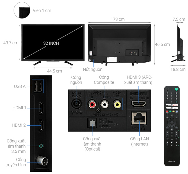 Google Tivi Sony 32 inch KD-32W830K - Việt Nam - Ảnh 5
