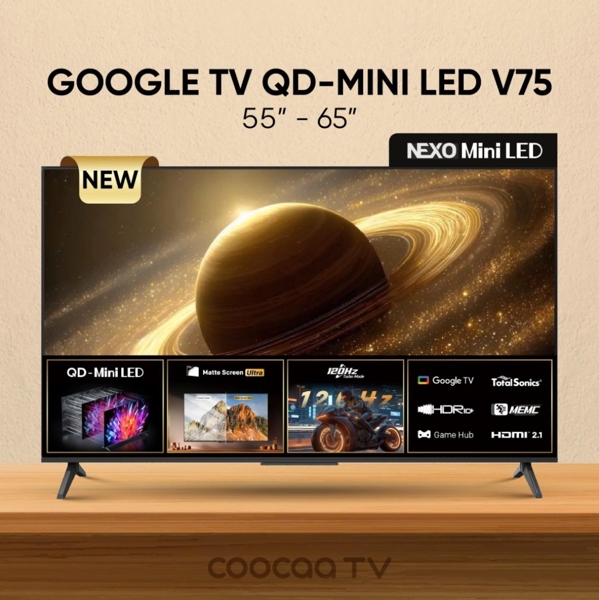 Google Tivi QD-Mini LED Coocaa 4K 55 inch 55V75 2025 - Thái Lan