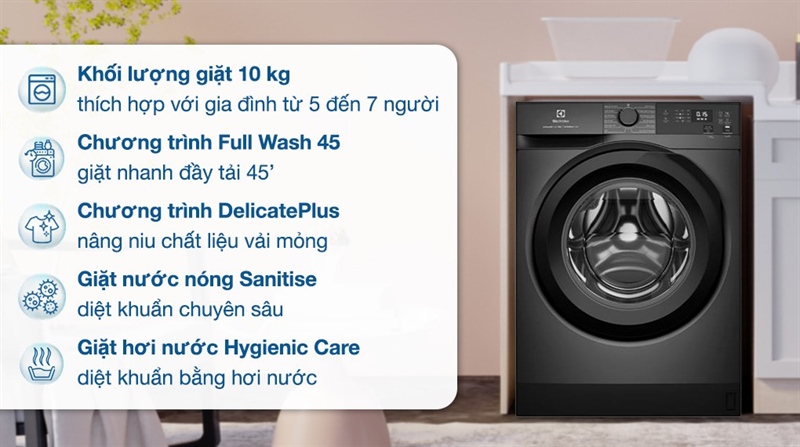 Máy giặt Electrolux UltimateCare 300 Inverter 10 kg EWF1024D3SC 2024 - THÁI LAN