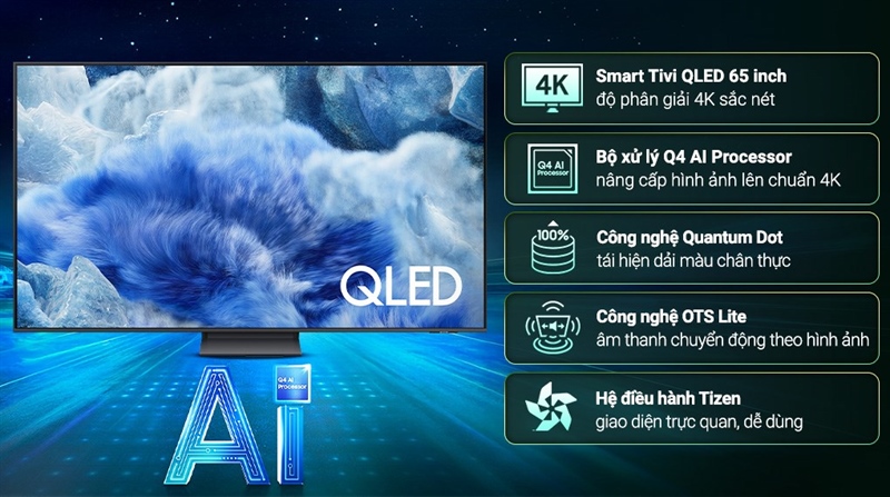 Smart Tivi QLED Samsung 65 inch QA65Q8F5 2025 thiết kế sang trọng
