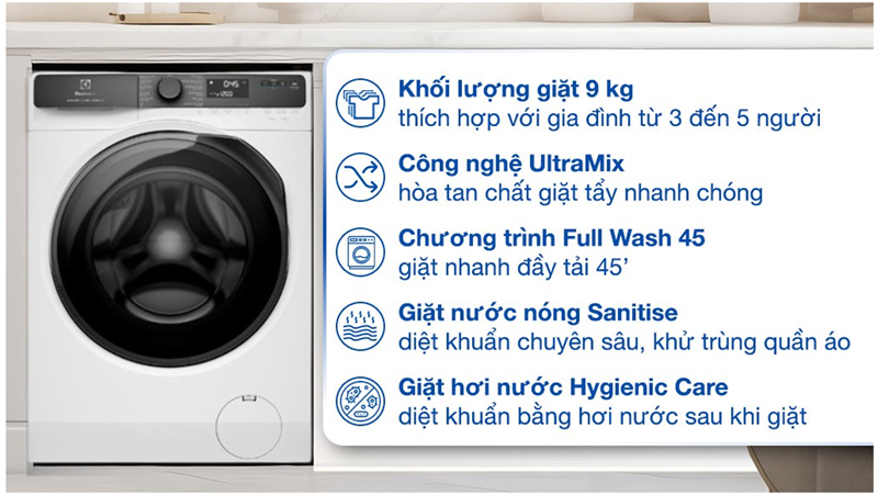 Máy giặt Electrolux UltimateCare 500 Inverter 9 kg EWF9023P5WC 2024 - THÁI LAN