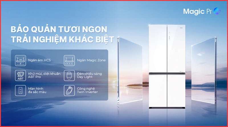 Tủ Lạnh Aqua Inverter 529 Lít AQR-M600XA(GC) 2025 - Thái Lan
