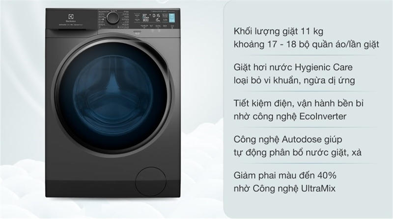 Máy giặt Electrolux Inverter 11 kg EWF1141R9SB - Thái Lan